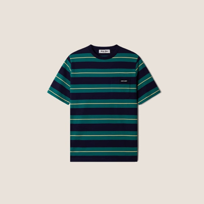 9A+ quality miu miu striped cotton t-shirt